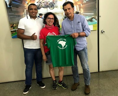 A ultramaratonista Monica Otero esteve na Fundesporte buscando parceria para a Primeira Ultramaratona do MS.