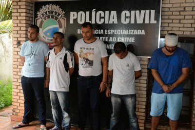 Presos foram apresentados pela Polcia Civil, na sede da Deco. - Foto: Bruno Henrique / Correio do Estado