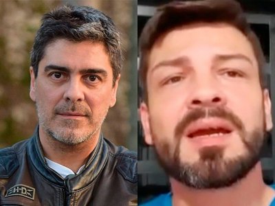 Junno Andrade  esquerda e seu suposto filho, Eduardo Tobias - (Foto: Divulgao)
