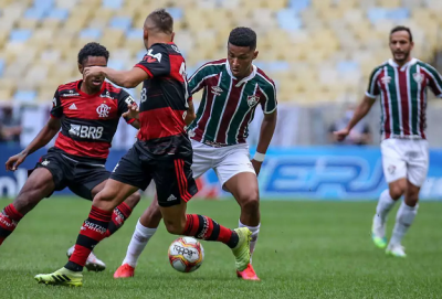 Jogo entre Flamengo e Fluminense no primeiro turno do campeonato (Foto: Lucas Mercon - Fluminense)