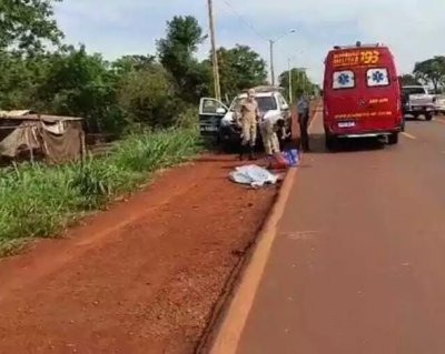 Homem chegou a correr, mas no resistiu. (Foto: Rio Brilhante em Tempo Real)