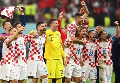 Jogadores da Crocia celebram vitria e 3 lugar na Copa do Mundo (Foto: Reproduo/Fifa World Cup)