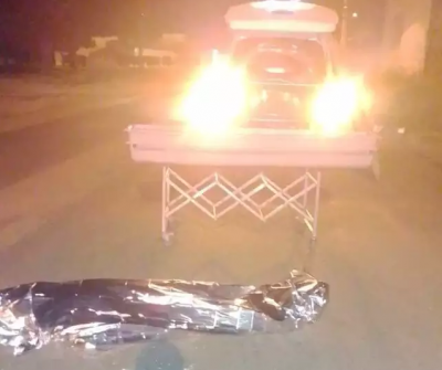Homem caiu e morreu em rua de Trs Lagoas. (Foto: Direto das Ruas)