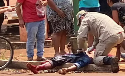 Corpo de Bombeiros Militar realiza primeiros socorros. (Foto: Reproduo/Maracaju Speed)