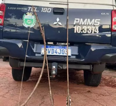 Arco e flecha apreendido pelo policiais militares (Foto: reproduo)