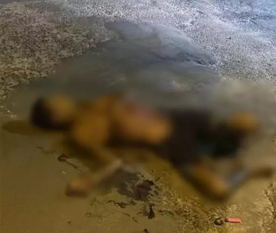 Vtima ficou cada ao solo enquanto aguardava por atendimento mdico. (Foto: Maylson Lopo/Imagem cedida ao Coxim Agora)