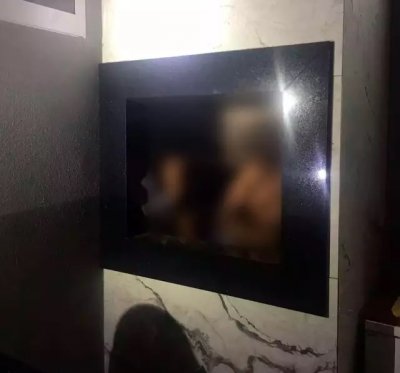 Douglas Caetano Hiplito morto dentro da churrasqueira (Foto: Direto das Ruas)