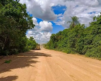 Trecho da BR-419 em Mato Grosso do Sul durante obras do Dnit (Foto: Divulgao/Dnit)