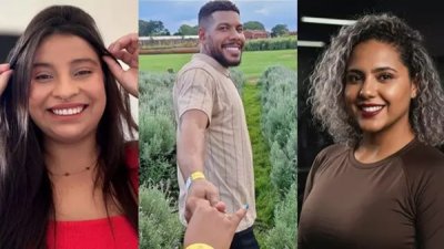 Letcia e, na sequncia, Ewerton e a esposa Gabriella, vtimas do acidente. (Foto: Reproduo | Redes sociais