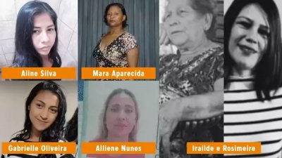 Aline Silva, Mara Aparecida, Gabrielle Oliveira, Alliene Nunes, Irailde e Rosimeire. (Foto: Reprodu��o | Campo Grande News | Redes sociais)