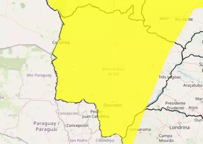 MS entra em alerta amarelo at� domingo (Arte: Inmet)