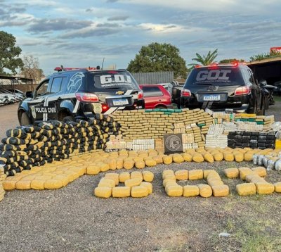 Pol�cia Civil apreende mais de 880 quilos de drogas e prende foragido da justi�
